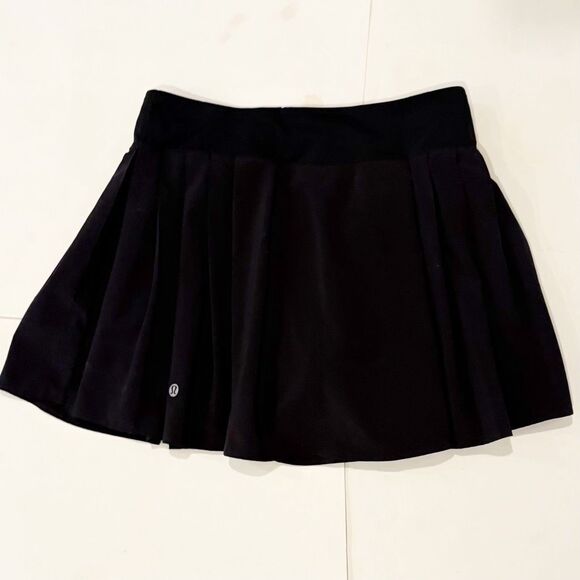 Lululemon Side-Pleat High-Rise Tennis Skirt Black Size 6 Skort - Picture 6 of 7